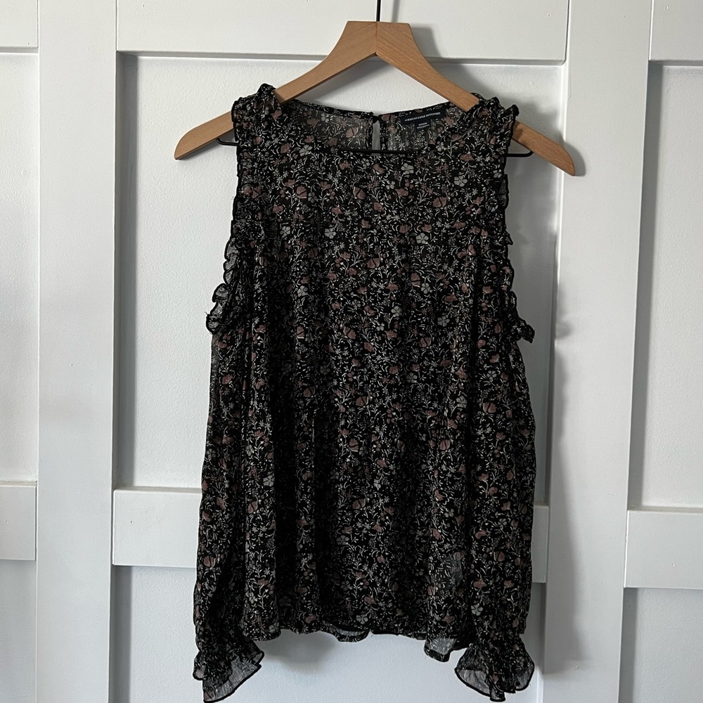 American Eagle Sheer Black Blouse Size Medium 🖤